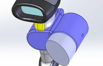条码扫描器+支架SLDASM模型