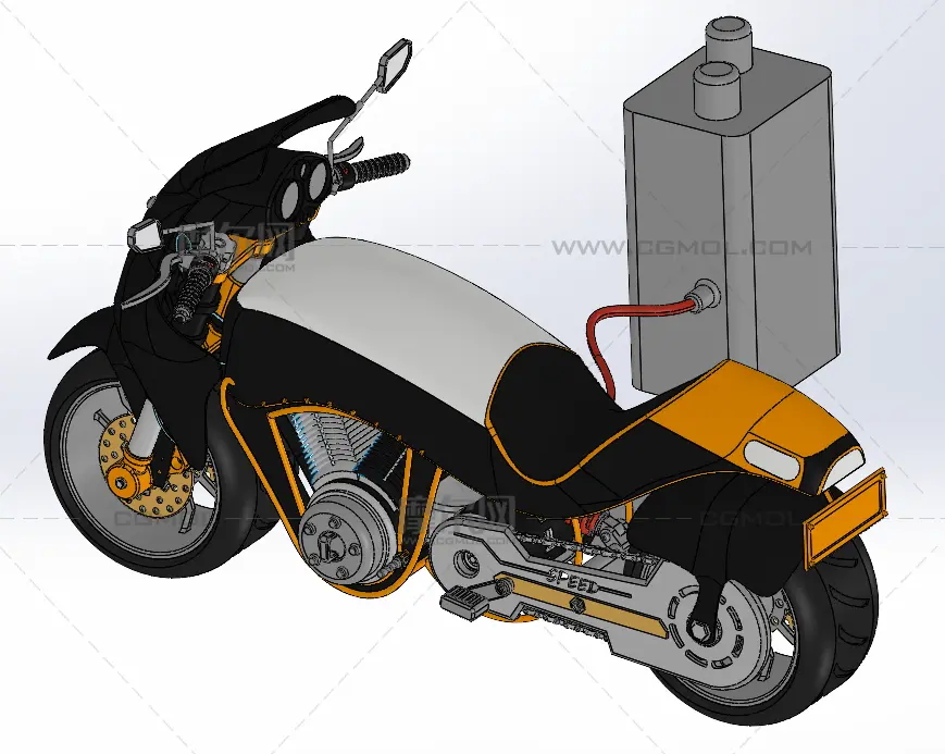摩托车 机车step模型