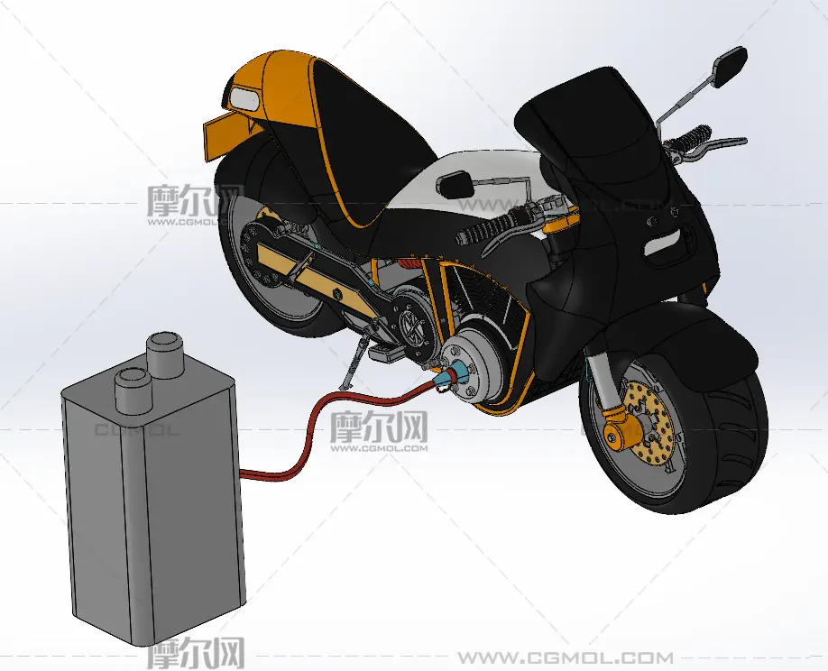 摩托车 机车step模型