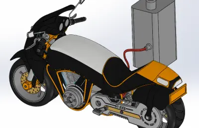 摩托车 机车step模型