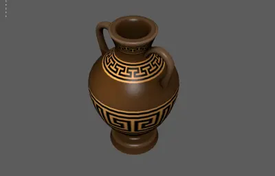 古董花瓶 中式花纹陶罐 古代器皿