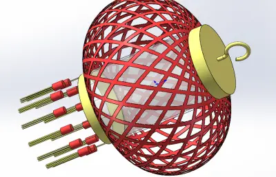 大红灯笼solidworks模型