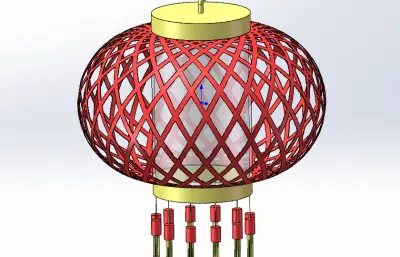 大红灯笼solidworks模型