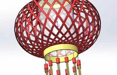 大红灯笼solidworks模型