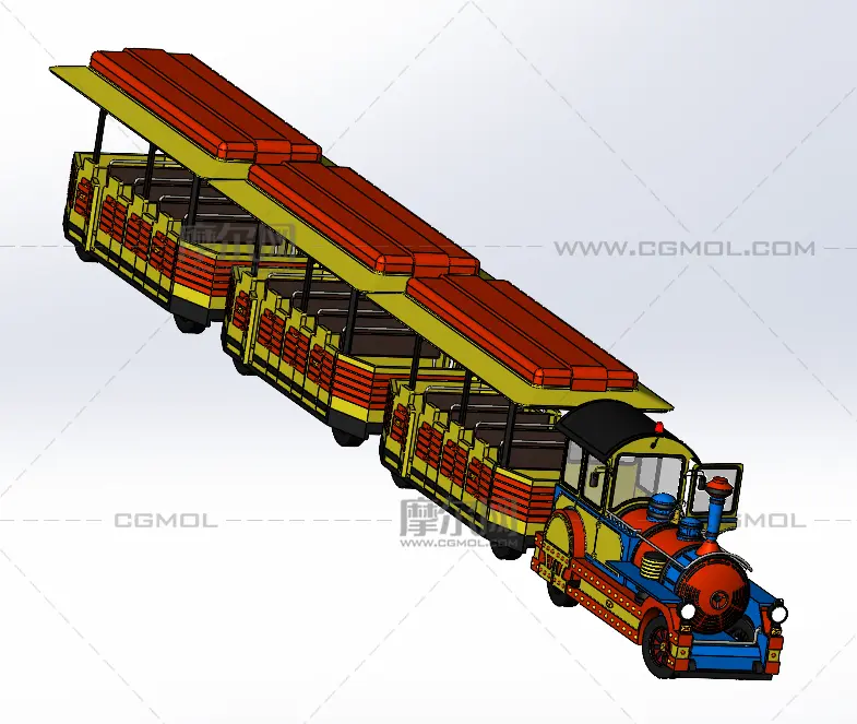 游览观光小火车,火车玩具solidworks模型