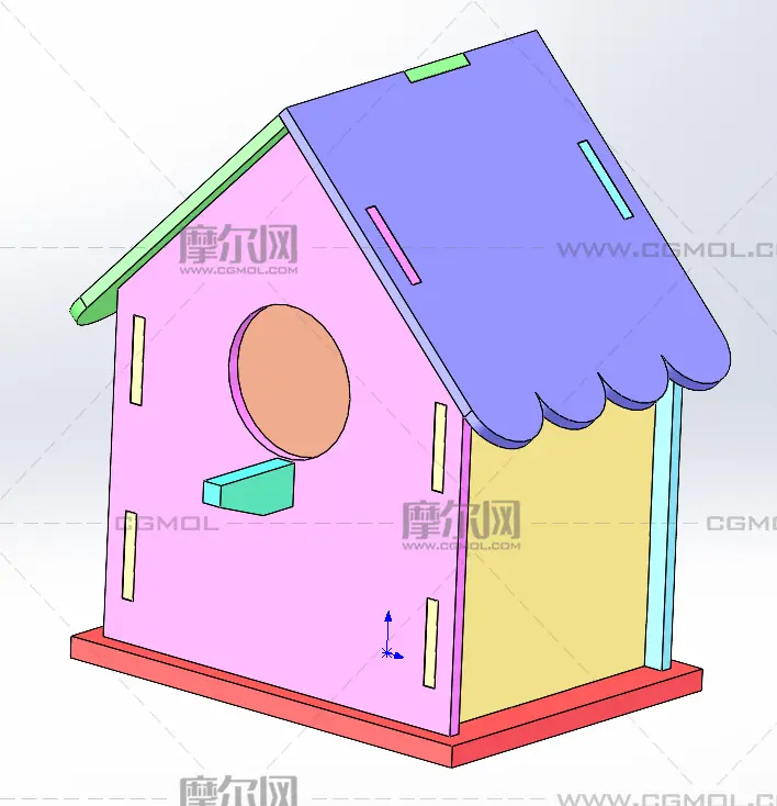 小鸟木屋solidworks模型