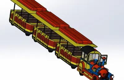 游览观光小火车,火车玩具solidworks模型