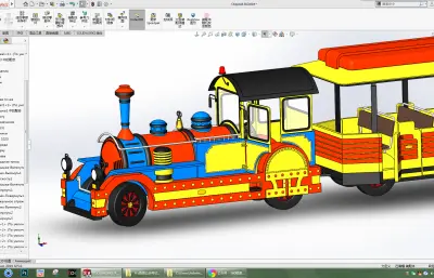 游览观光小火车,火车玩具solidworks模型