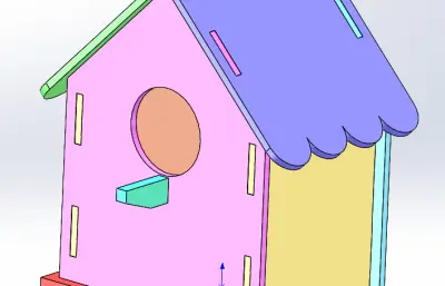 小鸟木屋solidworks模型