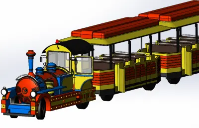 游览观光小火车,火车玩具solidworks模型