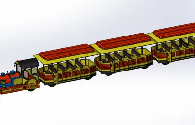 游览观光小火车,火车玩具solidworks模型