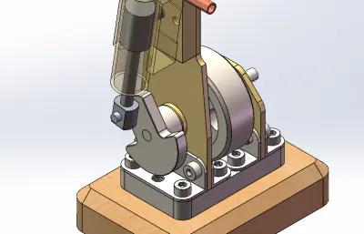 单缸立式摆动蒸汽机