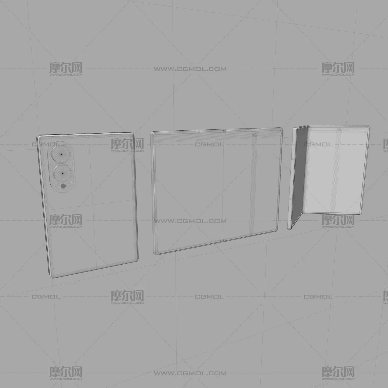 三星Galaxy Z Fold 8宽折叠手机c4d,keyshot模型