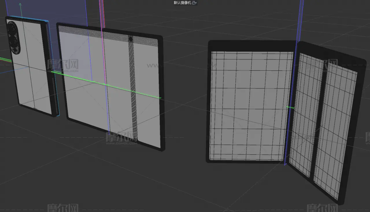 三星Galaxy Z Fold 8宽折叠手机c4d,keyshot模型
