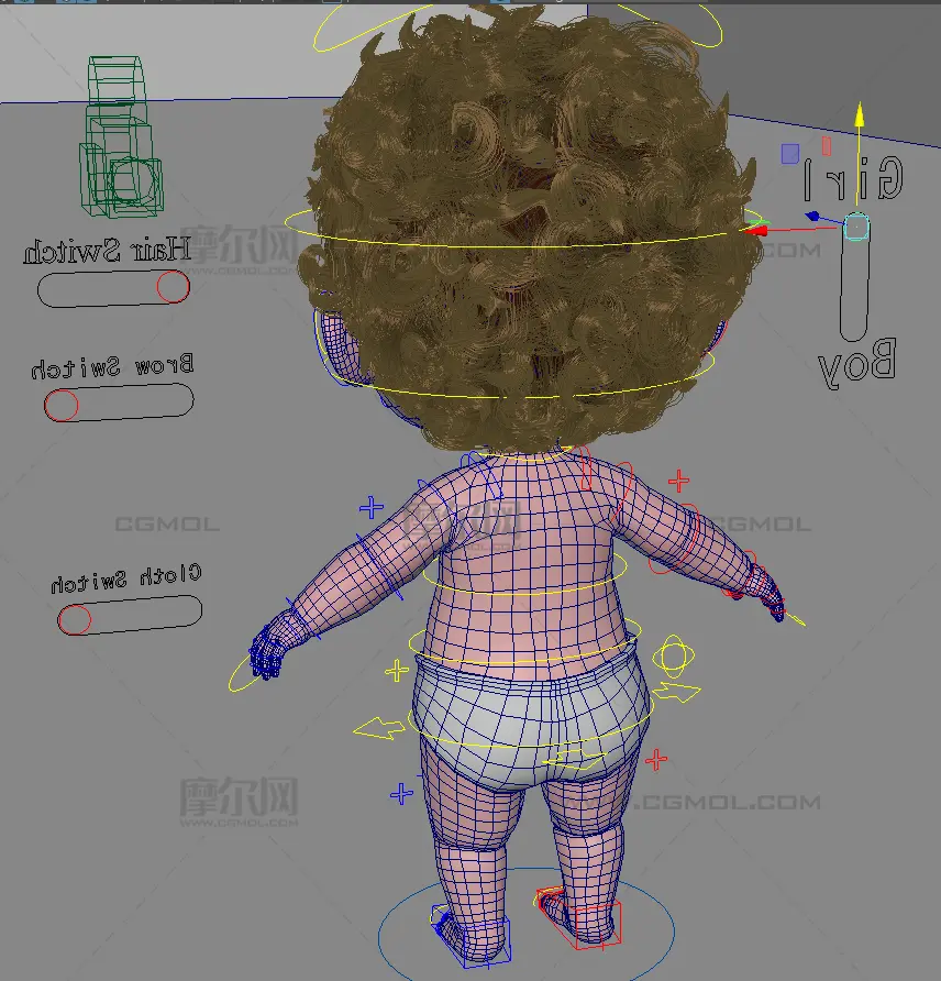 卡通婴儿,带绑定maya,fbx模型