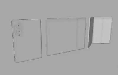三星Galaxy Z Fold 8宽折叠手机c4d,keyshot模型