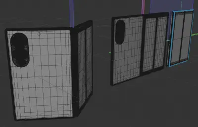 三星Galaxy Z Fold 8宽折叠手机c4d,keyshot模型
