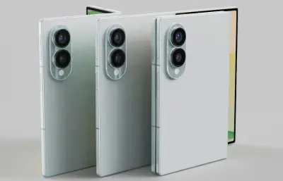 三星Galaxy Z Fold 8宽折叠手机c4d,keyshot模型