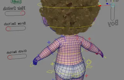 卡通婴儿,带绑定maya,fbx模型