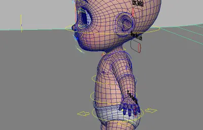 卡通婴儿,带绑定maya,fbx模型