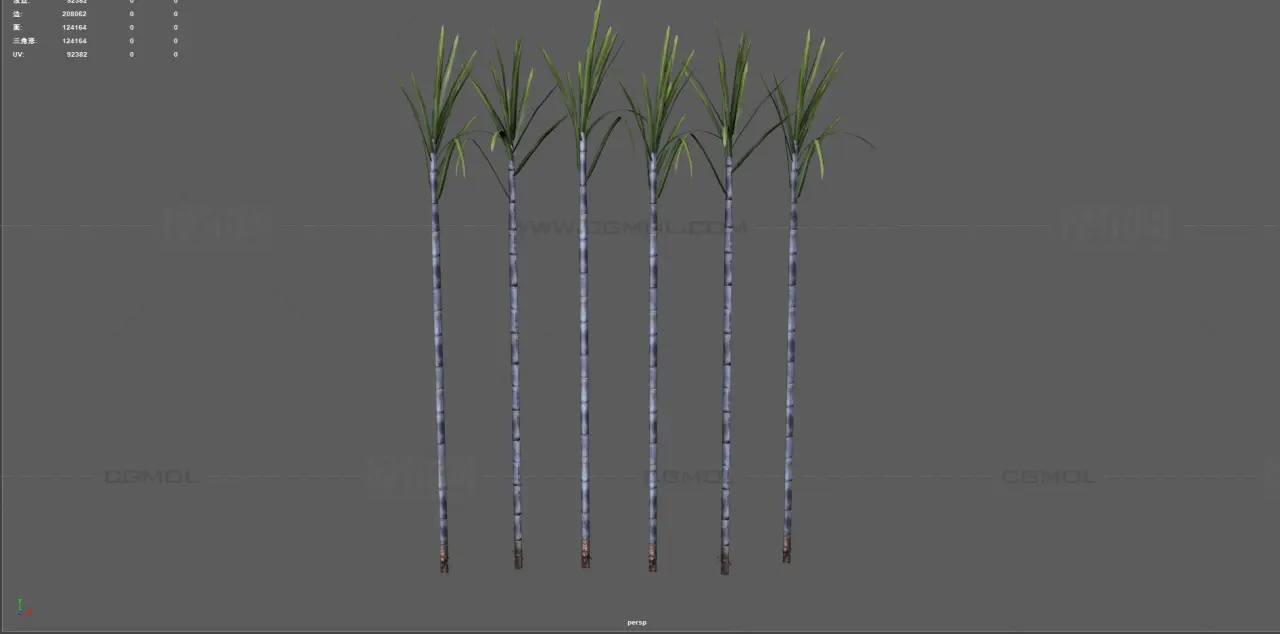 甘蔗 蔗糖植物 农作物塌陷模型