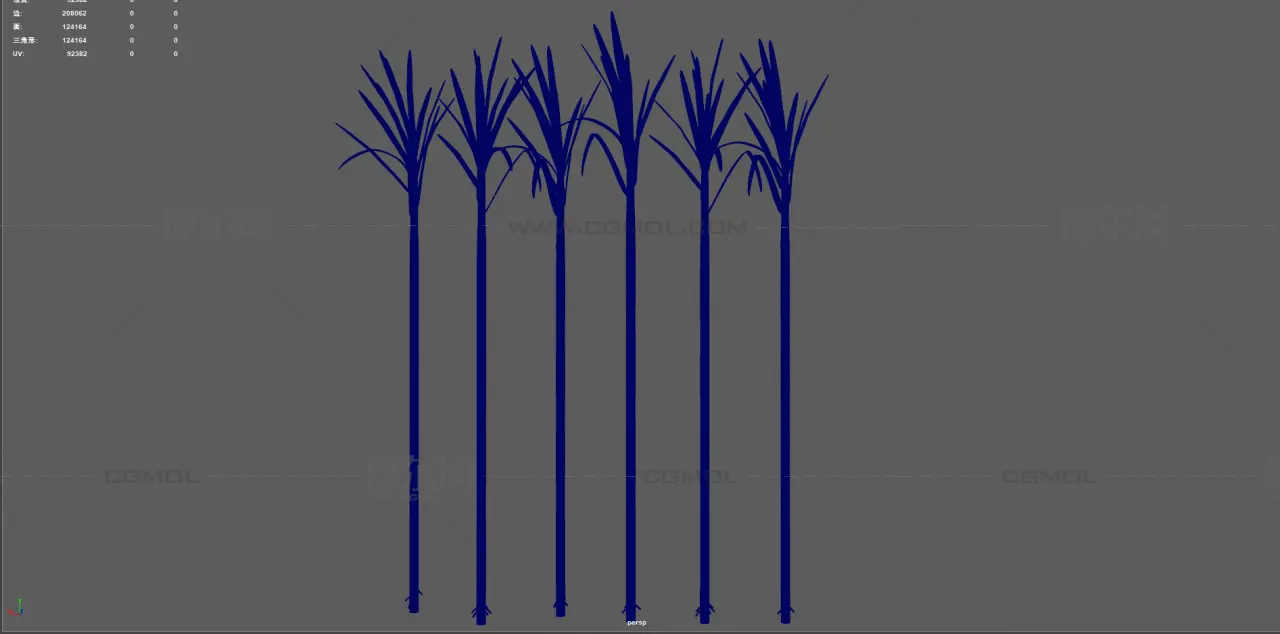 甘蔗 蔗糖植物 农作物塌陷模型