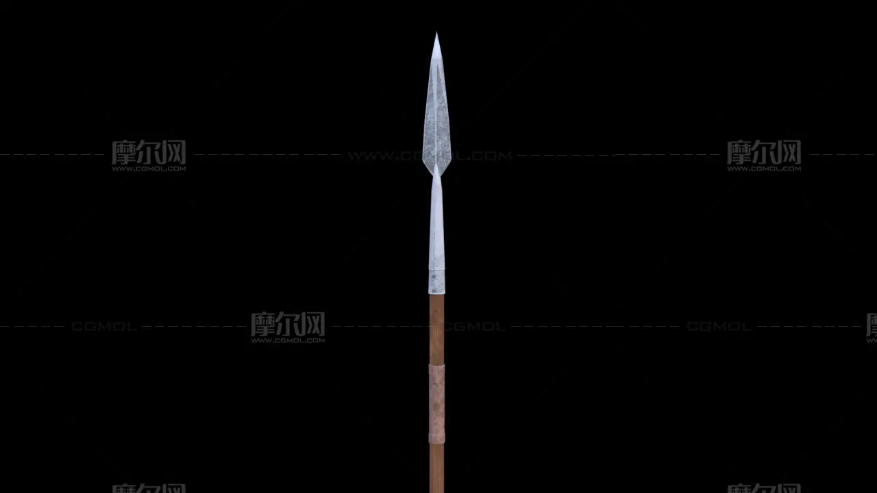 长矛 古代长枪 投掷长矛塌陷模型