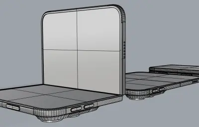 iPhone 18 Fold/iPhone 18 Ultra手机外观rhino模型