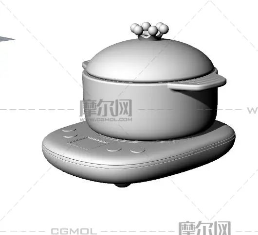 卡通电磁炉,过家家玩具厨具建模渲染