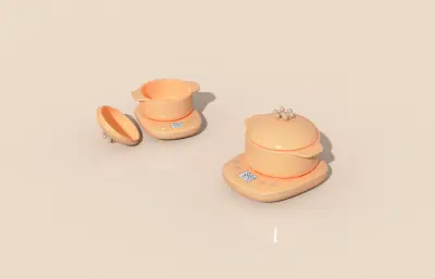 卡通电磁炉,过家家玩具厨具建模渲染