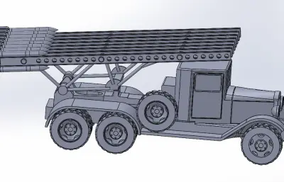 BM-13轮式车载火箭车