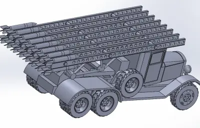 BM-13轮式车载火箭车