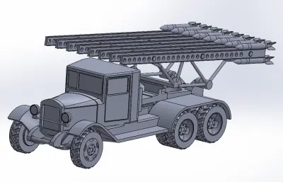 BM-13轮式车载火箭车