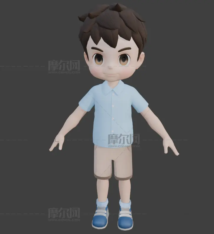 5款卡通男孩,卡通女孩组合gltf模型合集