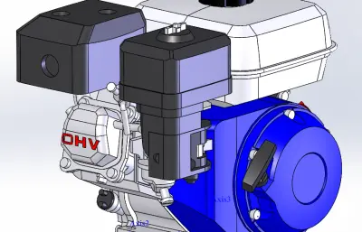 力帆168F-2 D20汽油发动机solidworks模型