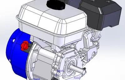 力帆168F-2 D20汽油发动机solidworks模型