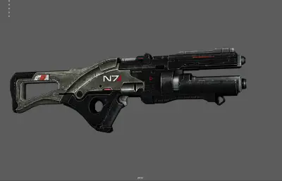 N7科幻枪械 科幻能量枪 科幻冲锋枪塌陷模型