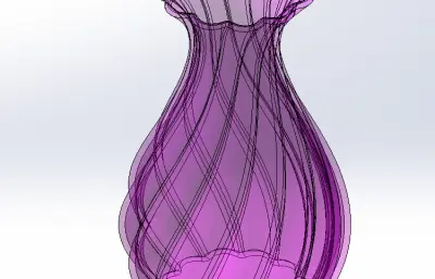 扭转玻璃花瓶solidworks模型