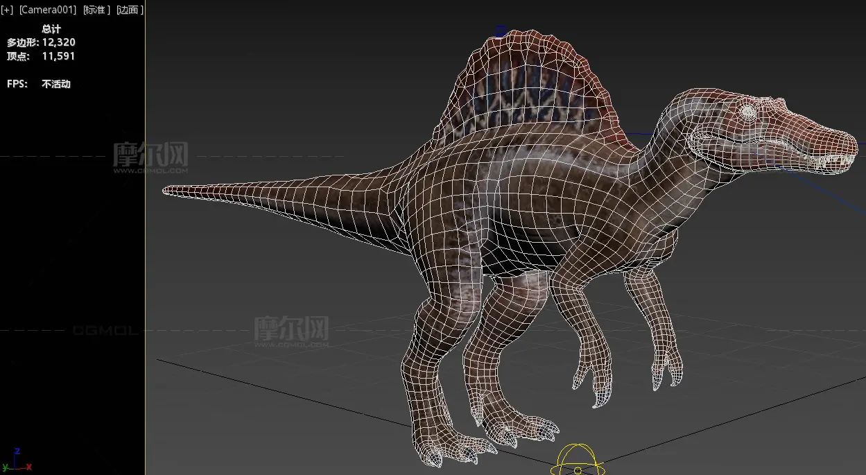 棘龙,灭绝动物3dmax模型