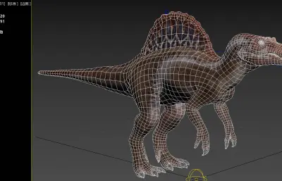 棘龙,灭绝动物3dmax模型
