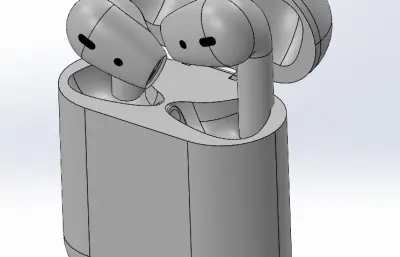 入耳式蓝牙耳机keyshot,solidworks模型