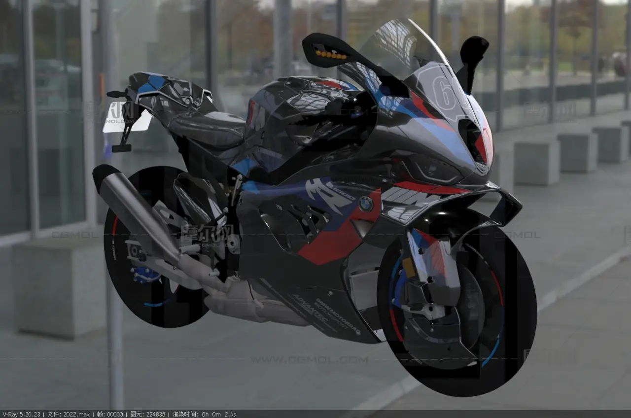 宝马M1000RR摩托车3dmax模型