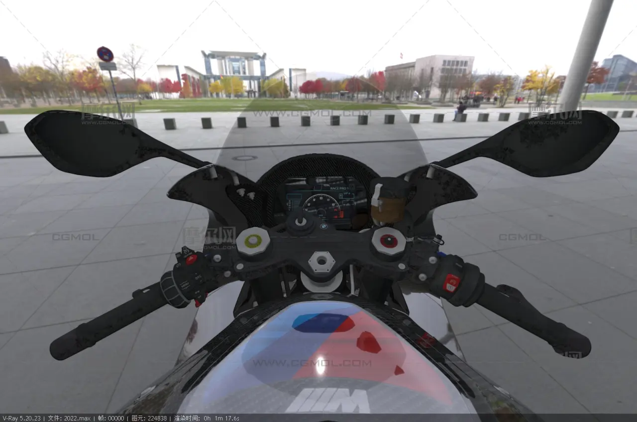 宝马M1000RR摩托车3dmax模型