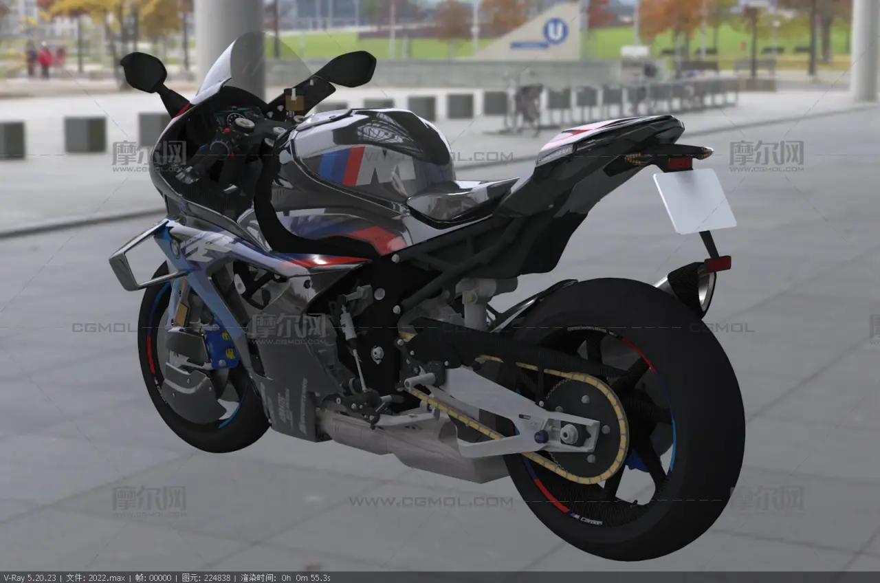 宝马M1000RR摩托车3dmax模型