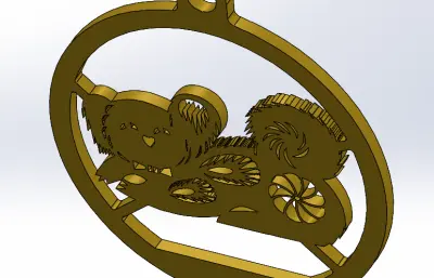 猪猴狗生肖吊扣吊坠solidwo模型