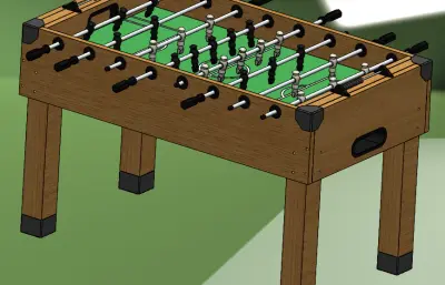 小型足球桌solidworks模型