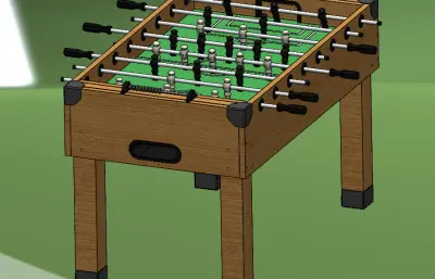 小型足球桌solidworks模型