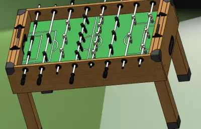 小型足球桌solidworks模型