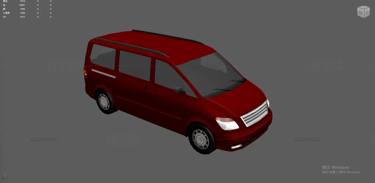 面包车 商务车 mpv 红色汽车