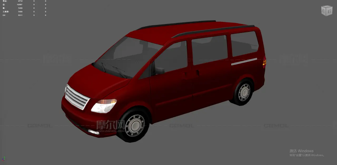 面包车 商务车 mpv 红色汽车